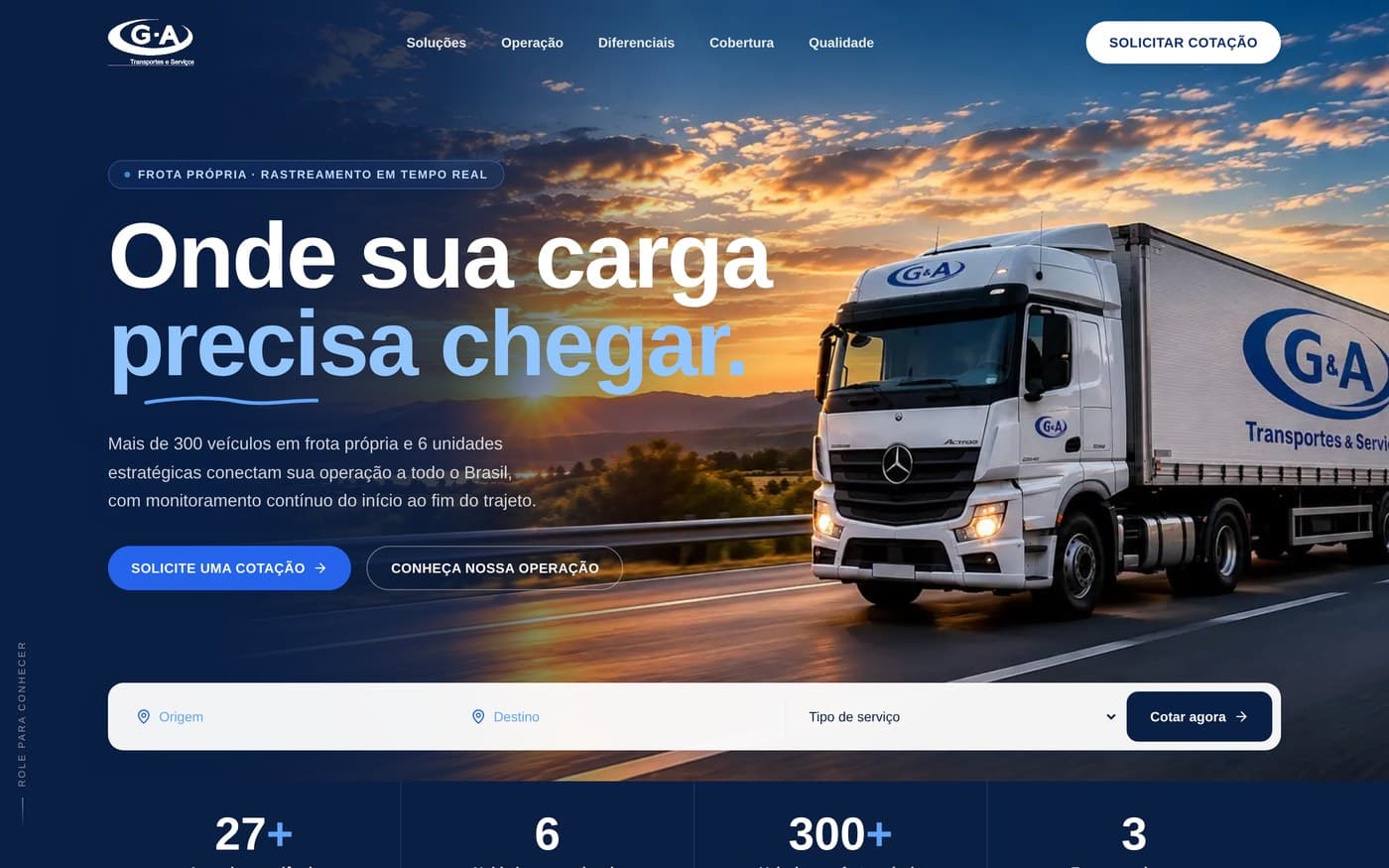 Screenshot do projeto GA Braslog — Site Institucional