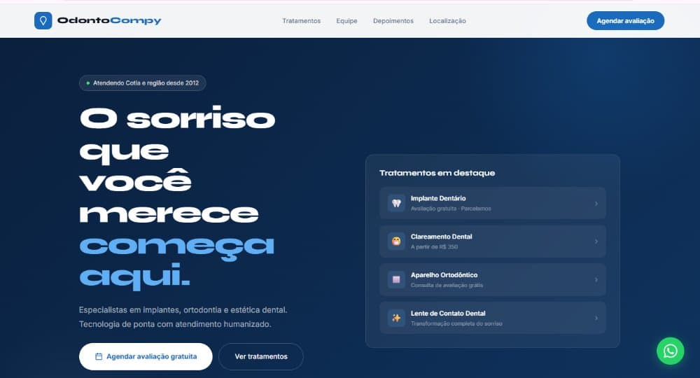 Screenshot do projeto OdontoCompy — Sistema de Captação